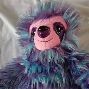 Build A Bear Shaggy SLOTH 14” Blue Purple Striped Stuffed Plush 2019